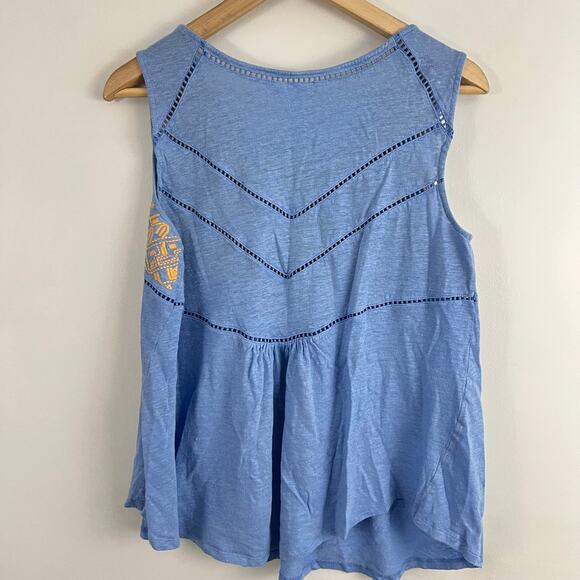 Sundance Linen Embroidered Tank Top Women Size Medium - Picture 2 of 8
